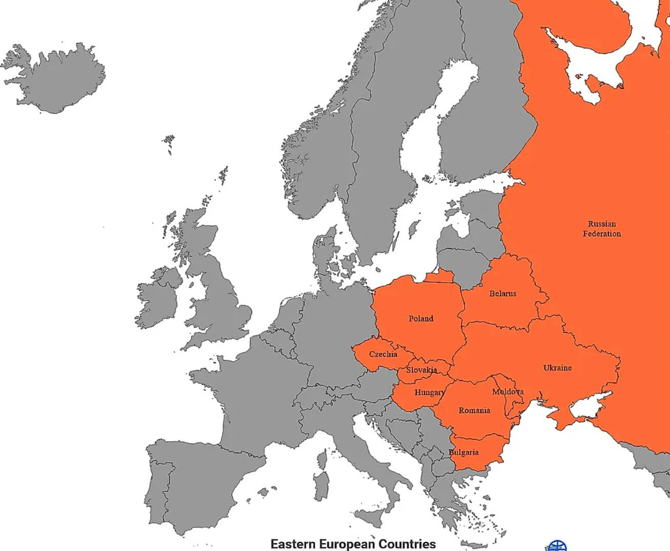 Eastern European countries map