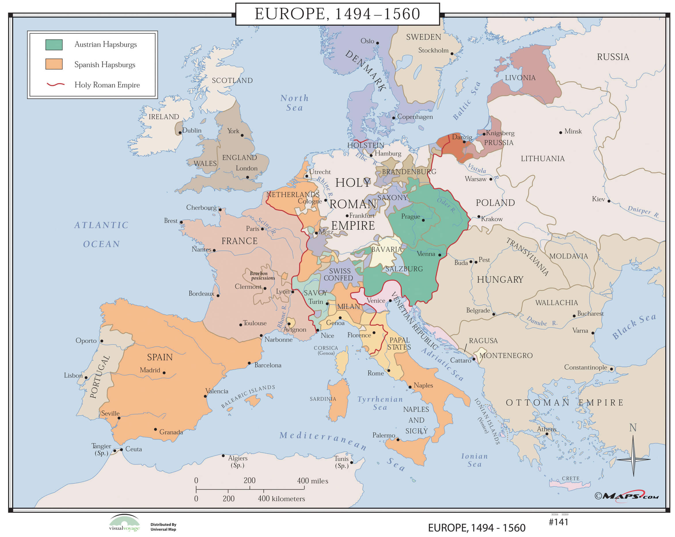 Europe historical map 1494 1560