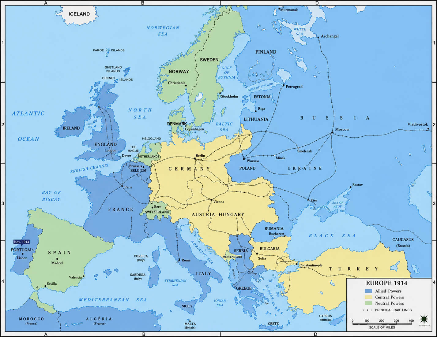 Europe political map 1914