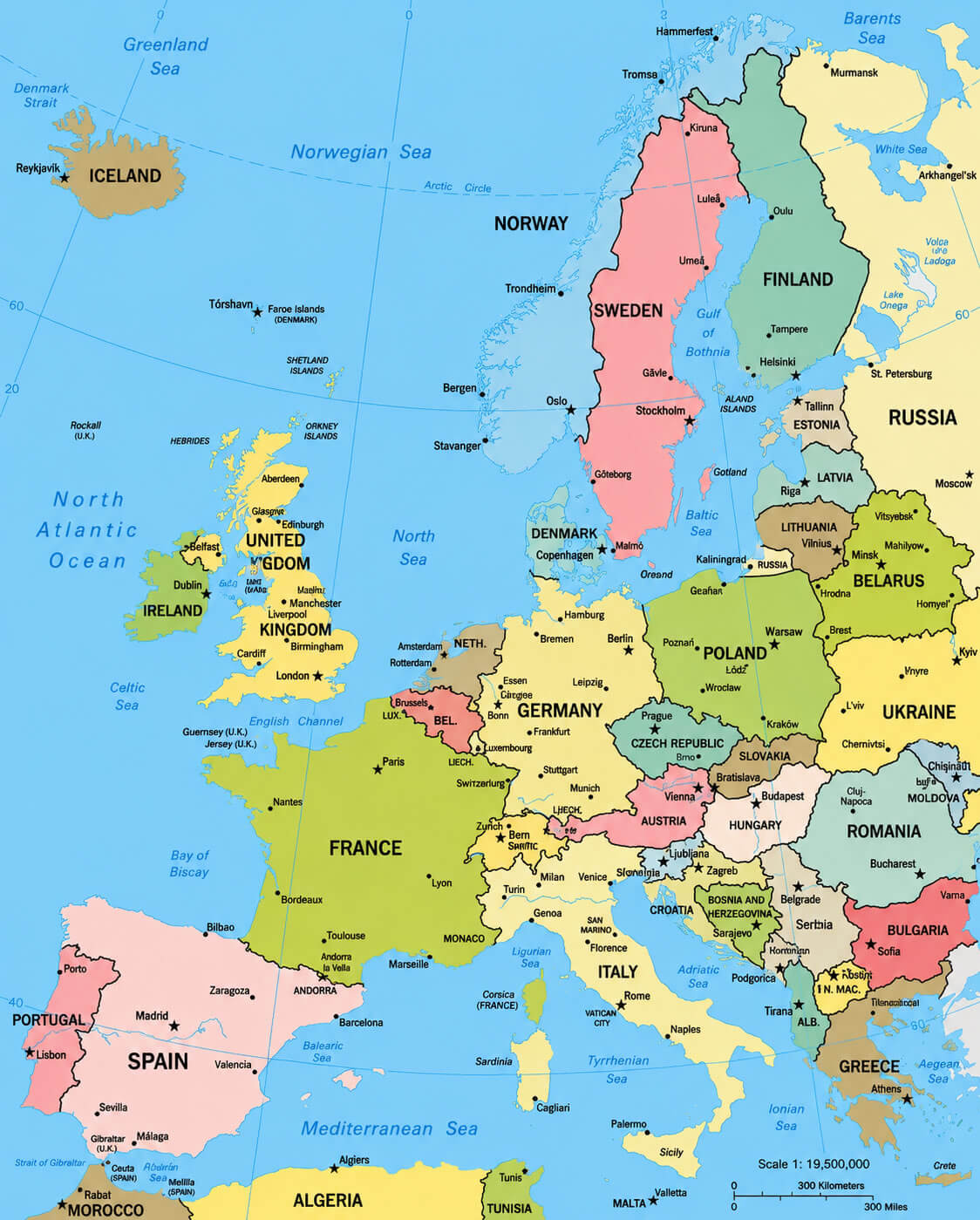 Europe Map: Political, Physical, Countries, Cities, Satellite & Time Zones 9 Detailed Political Map of Europe