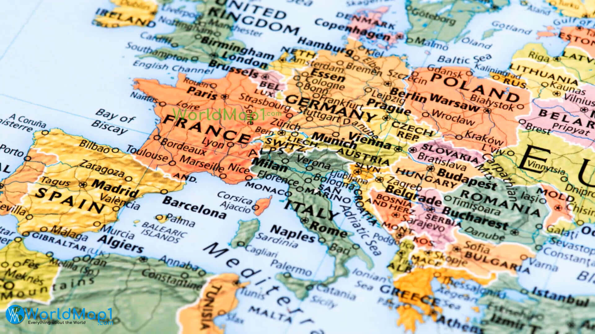 Western Europe map