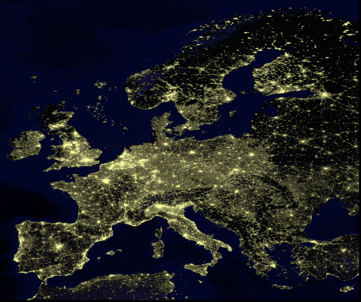 Europe Map: Political, Physical, Countries, Cities, Satellite & Time Zones 30 Europe Population Density Map at Night