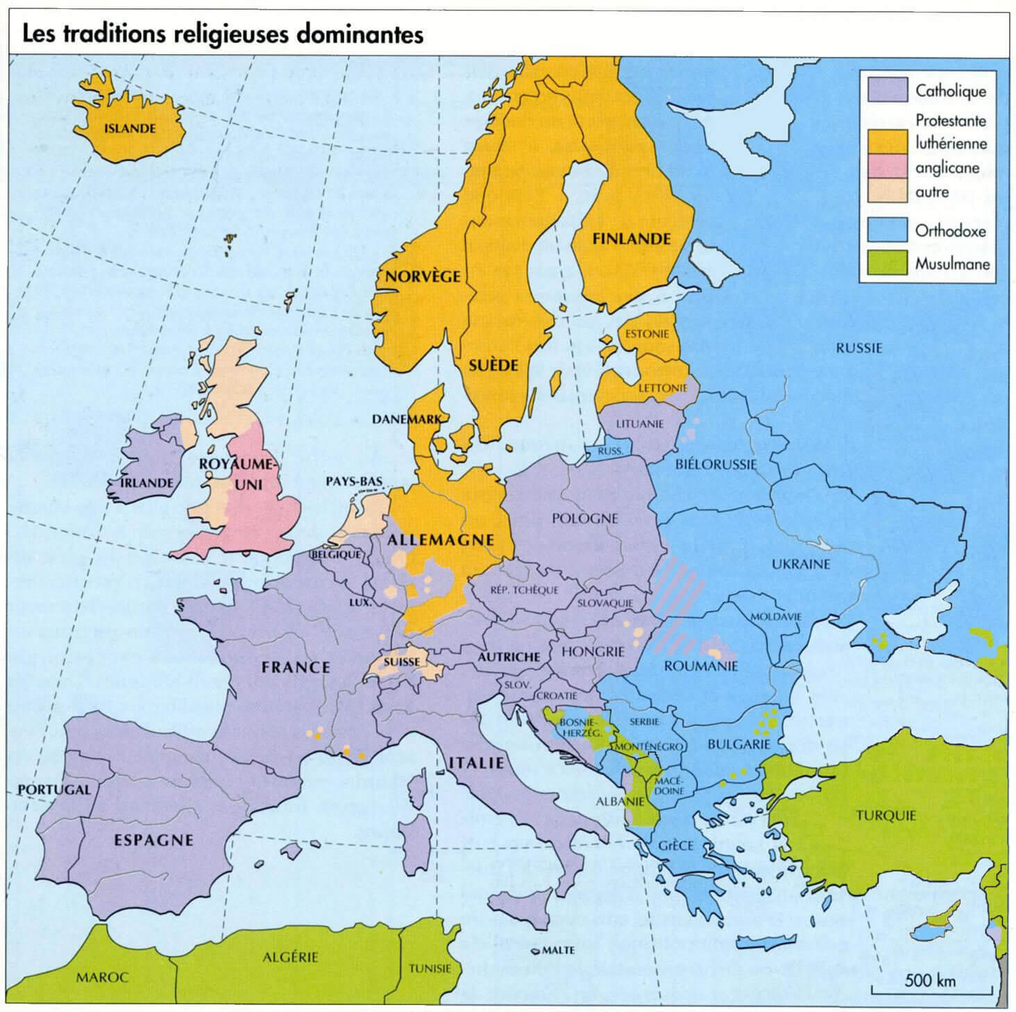 European countries religion map