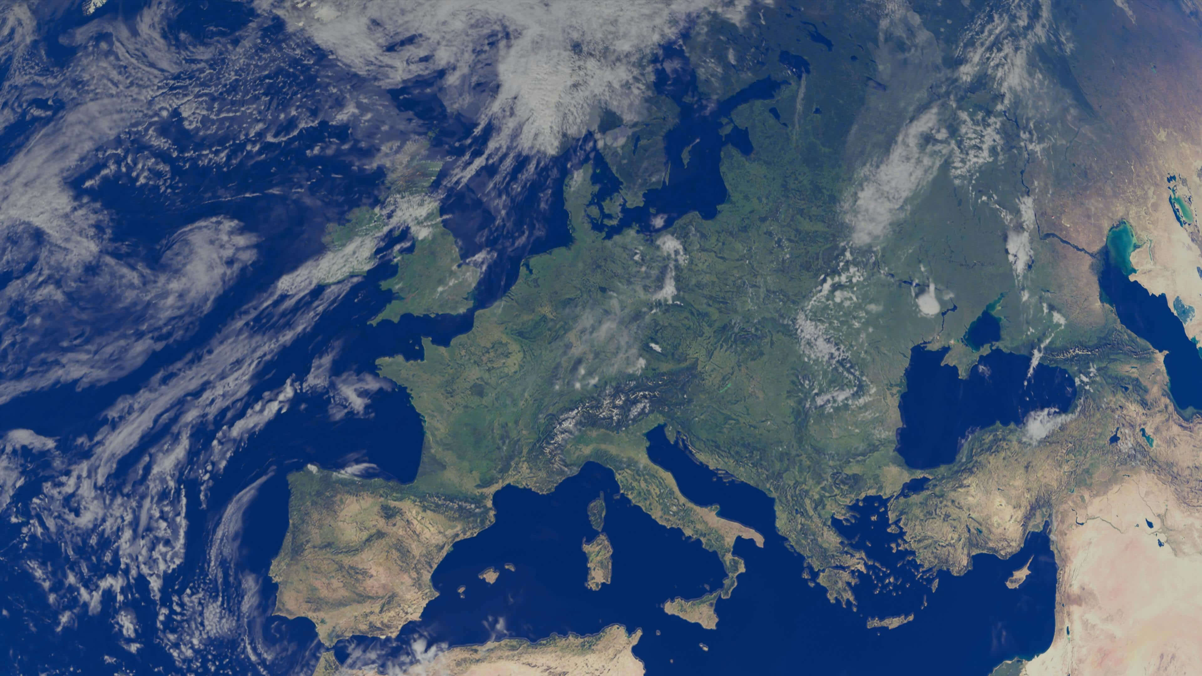 Europe satellite view map
