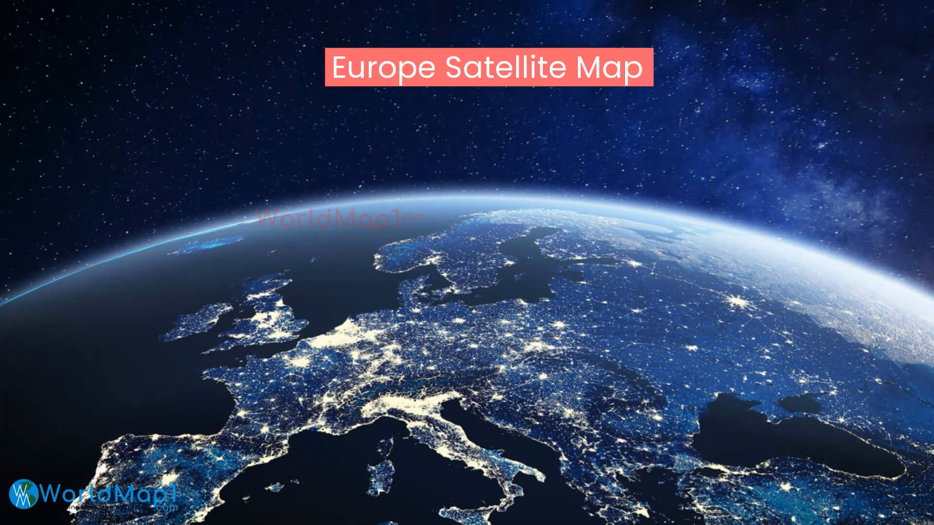 Satellite map of Europe from space