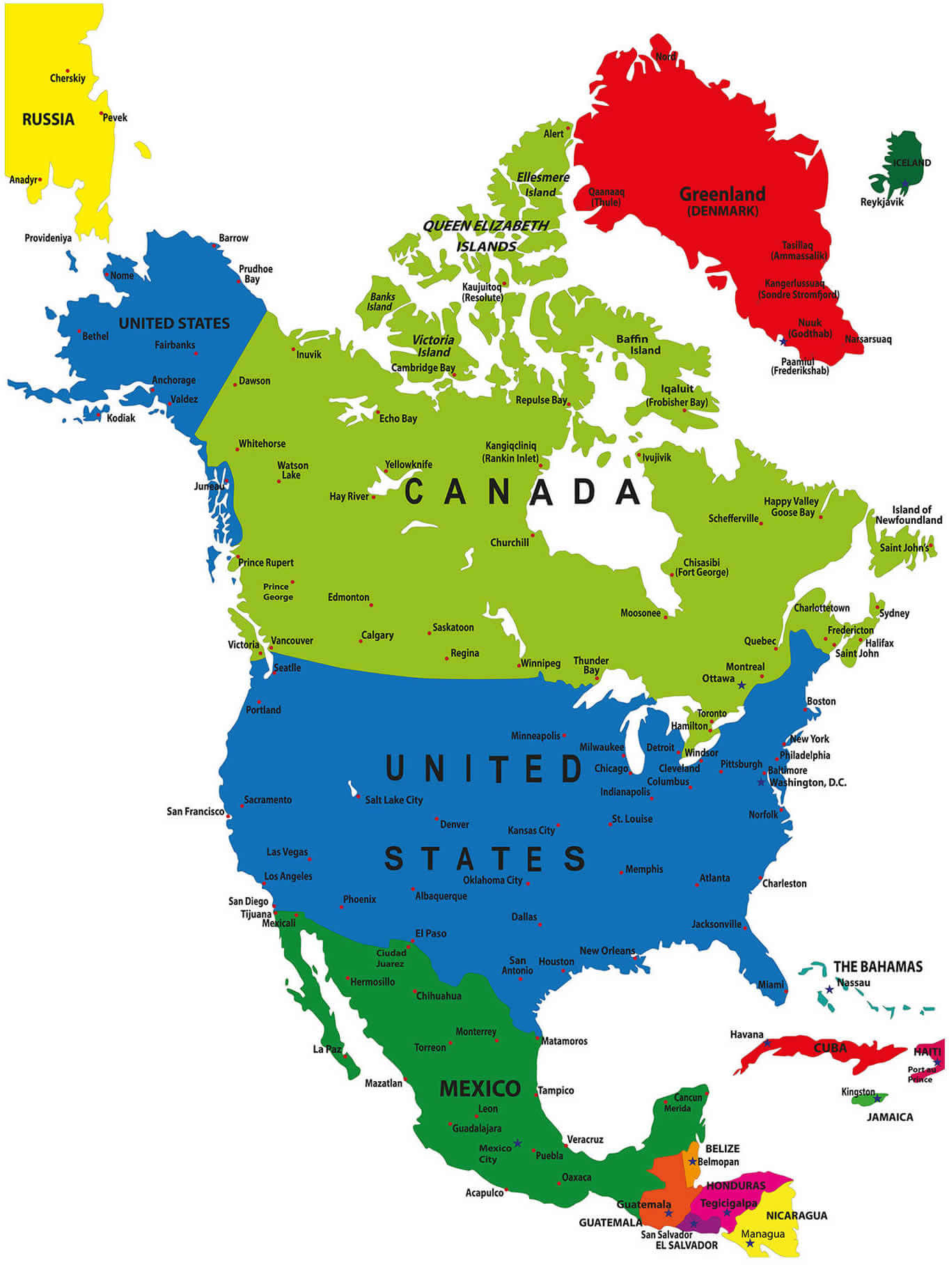 North America Political Map 1 North America political map USA Canada Mexico