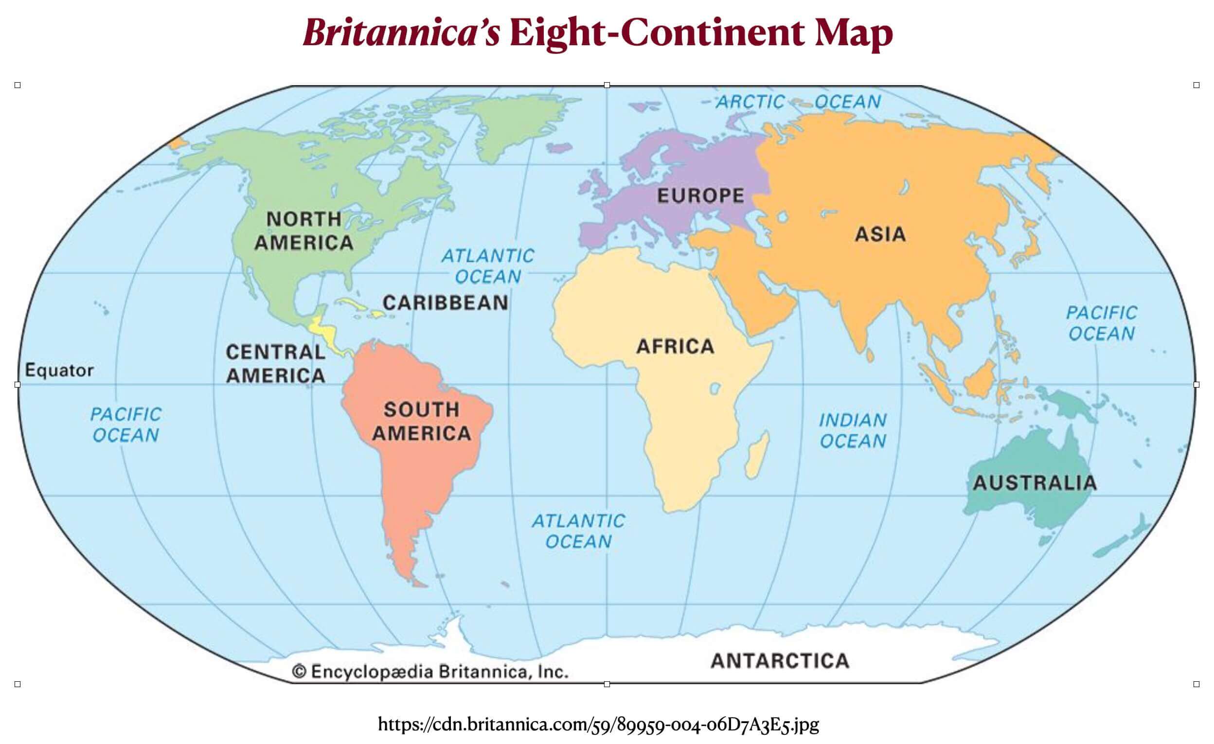 World Continents Map 1 Seven Continent Map