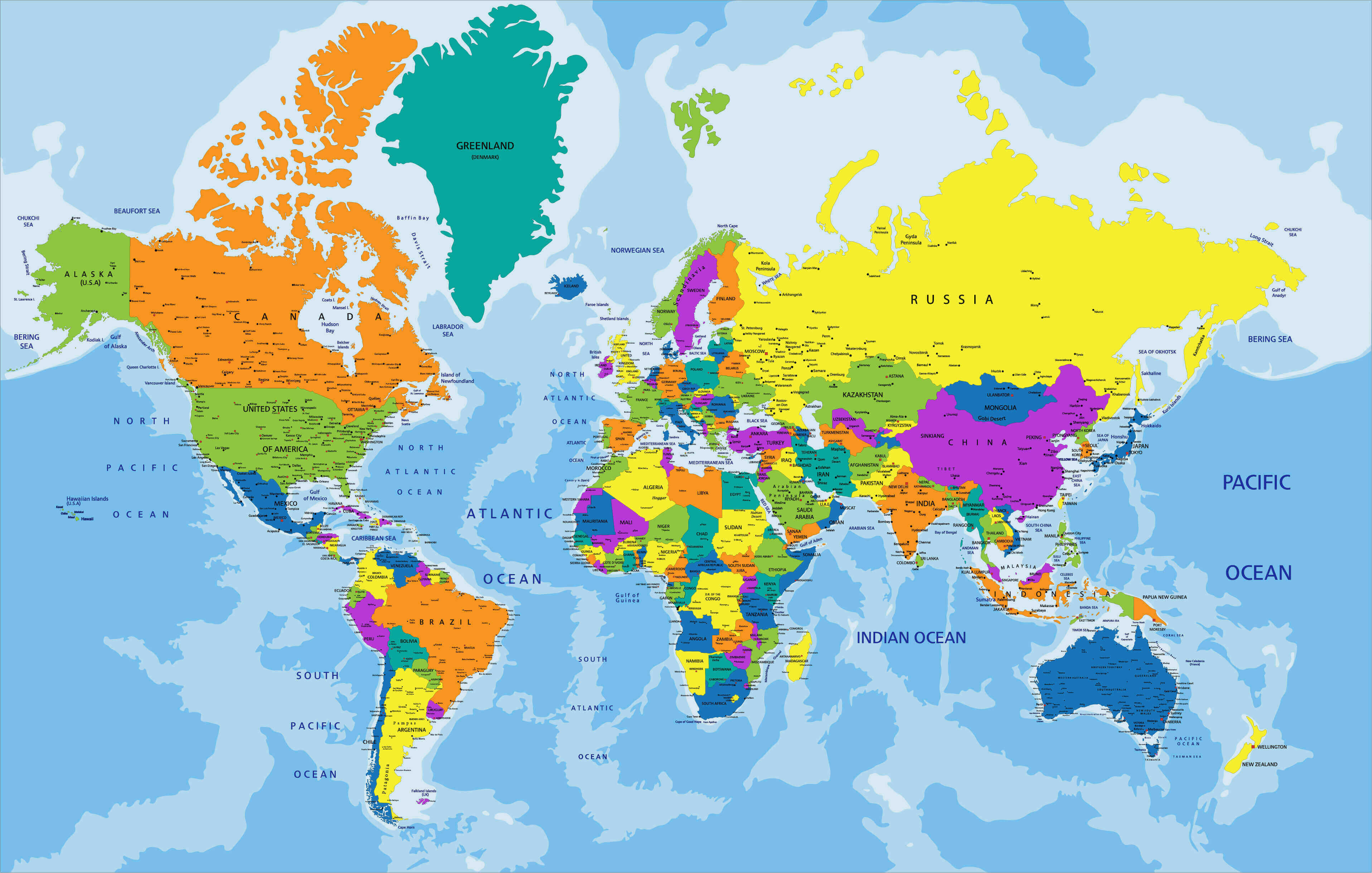 World map with Countries