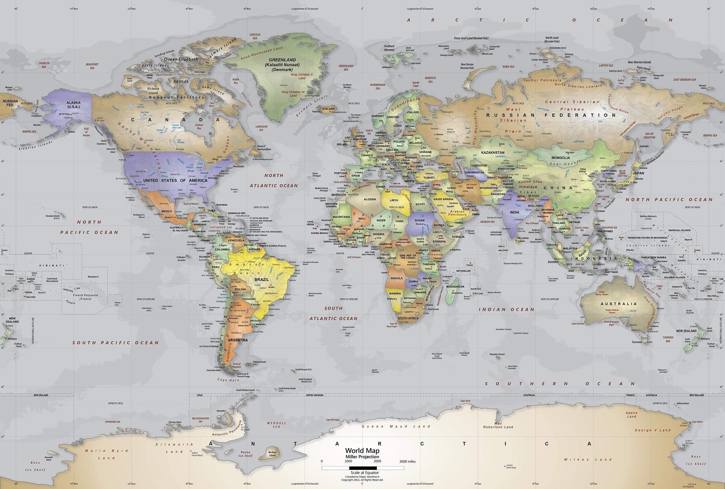 Free World map wallpaper with High Resolution