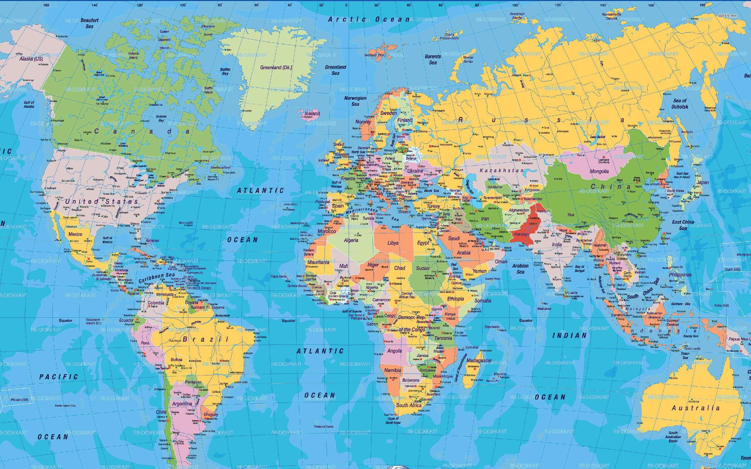 High Resolution political map