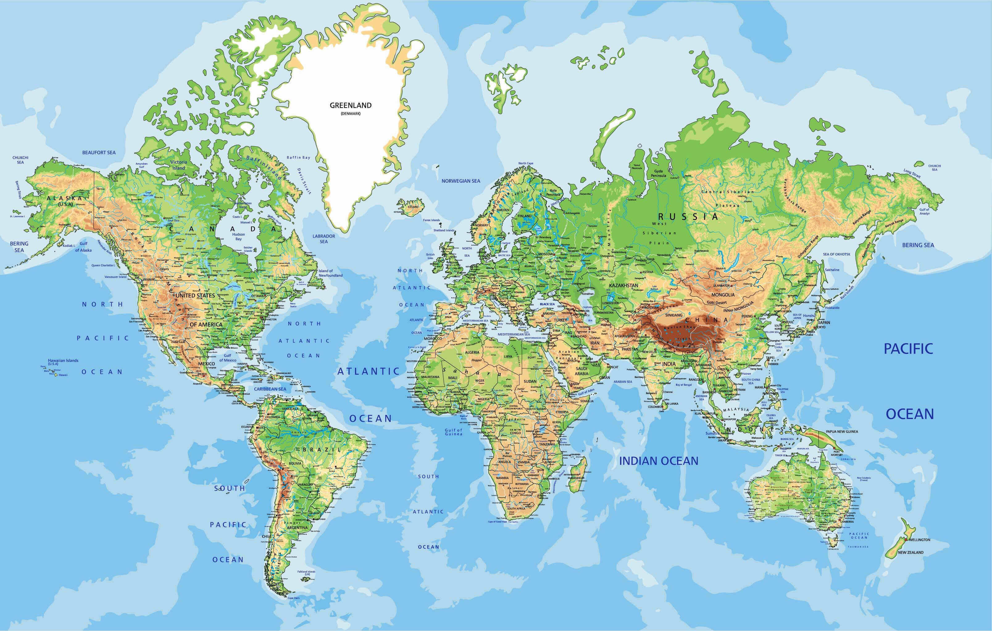 High Resolution the World map