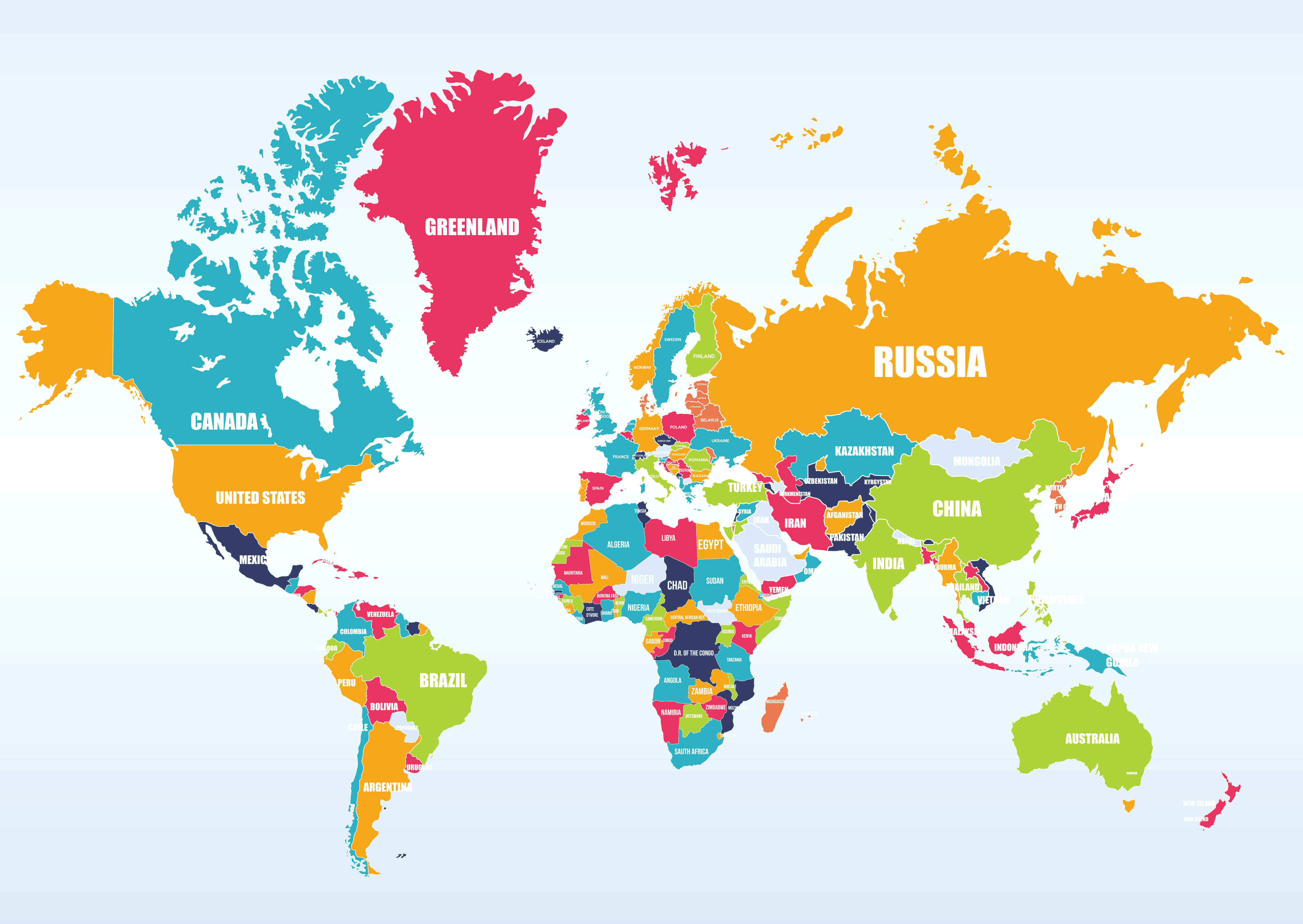 High Resolution World politics map