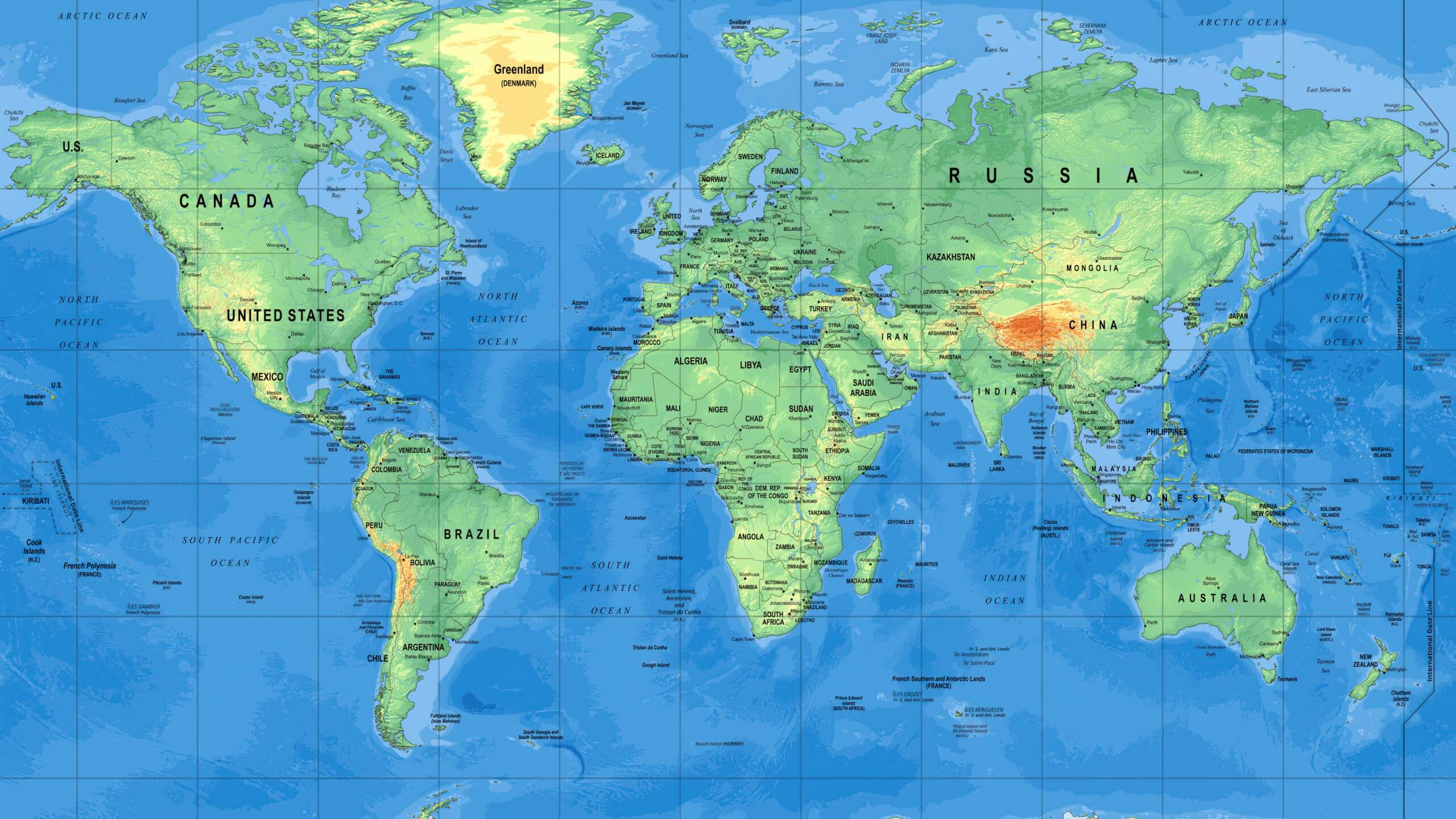 World Maps – Political, Physical, Satellite, Time Zones & Printable Maps 30 Large detailed world map