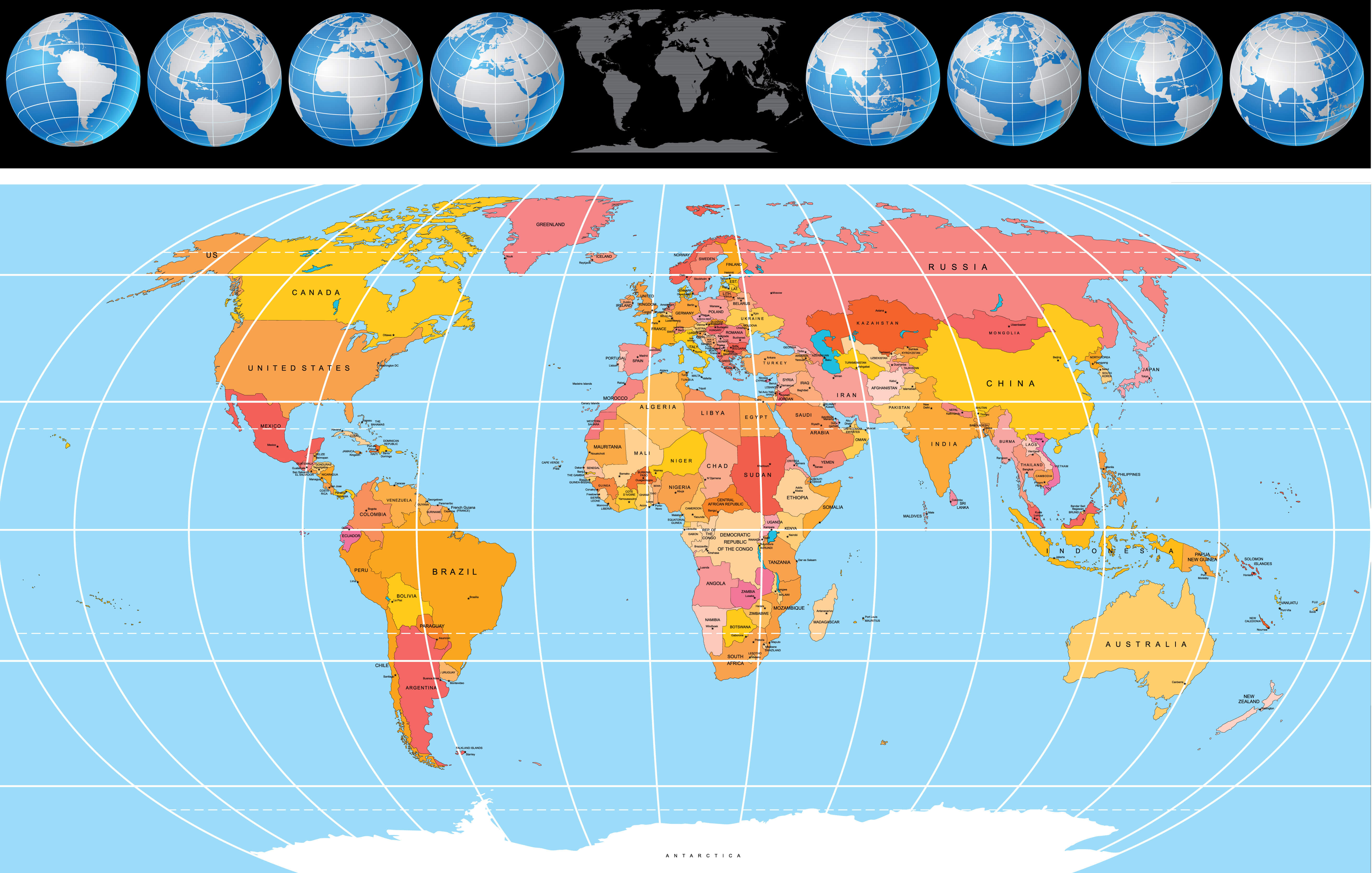 World globe politics map