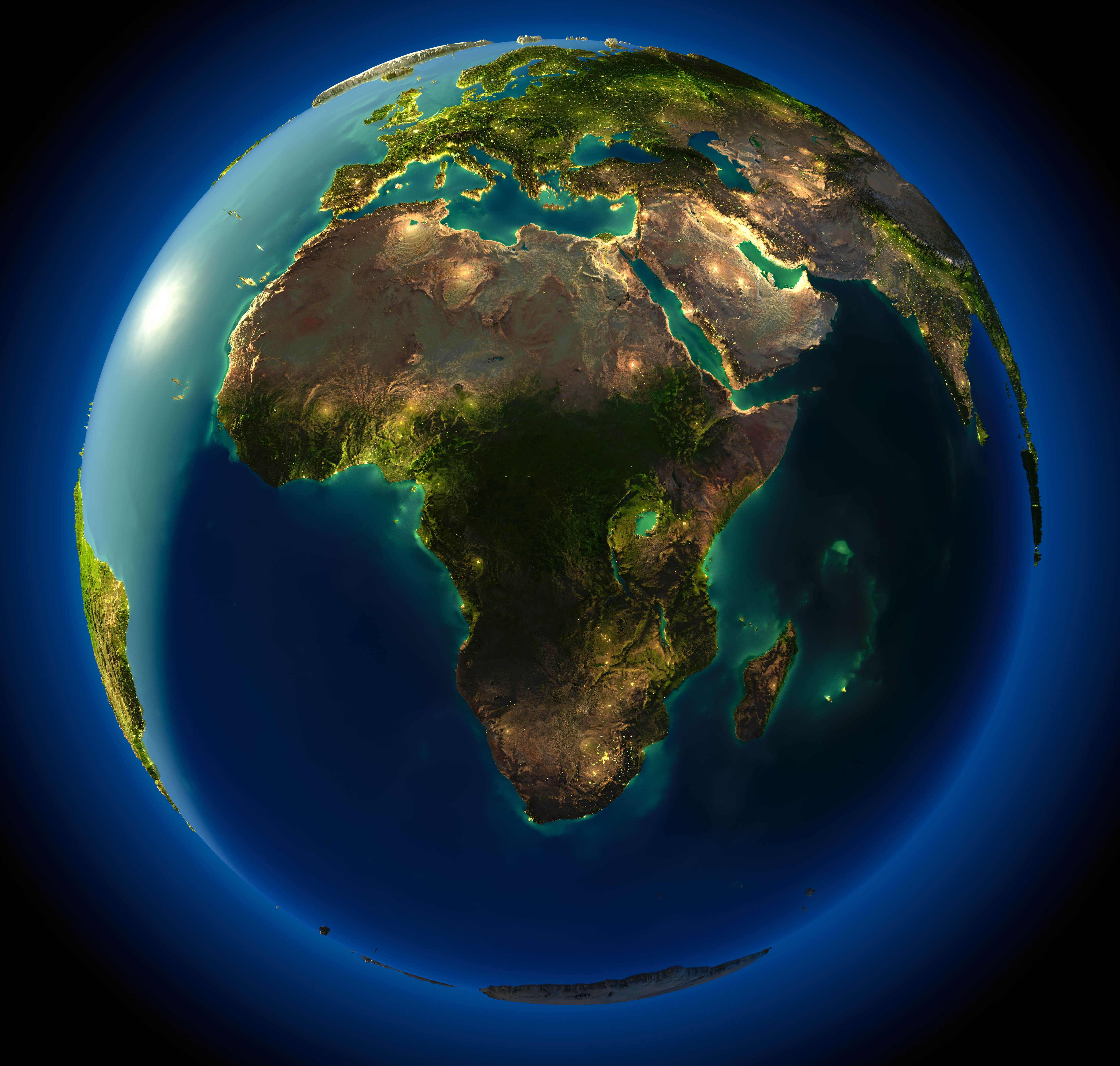 Africa World night map