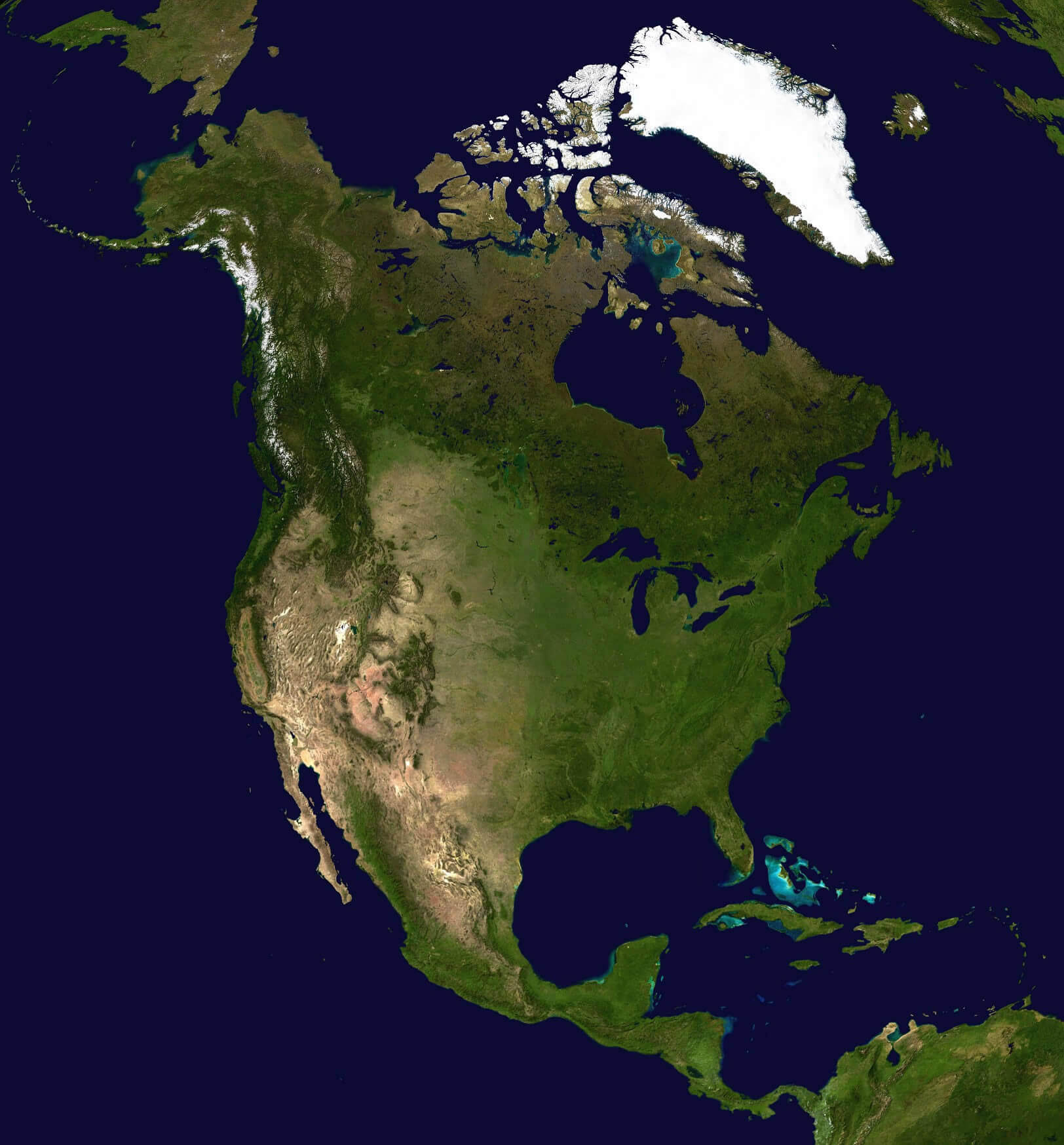 World and North America Satellite image