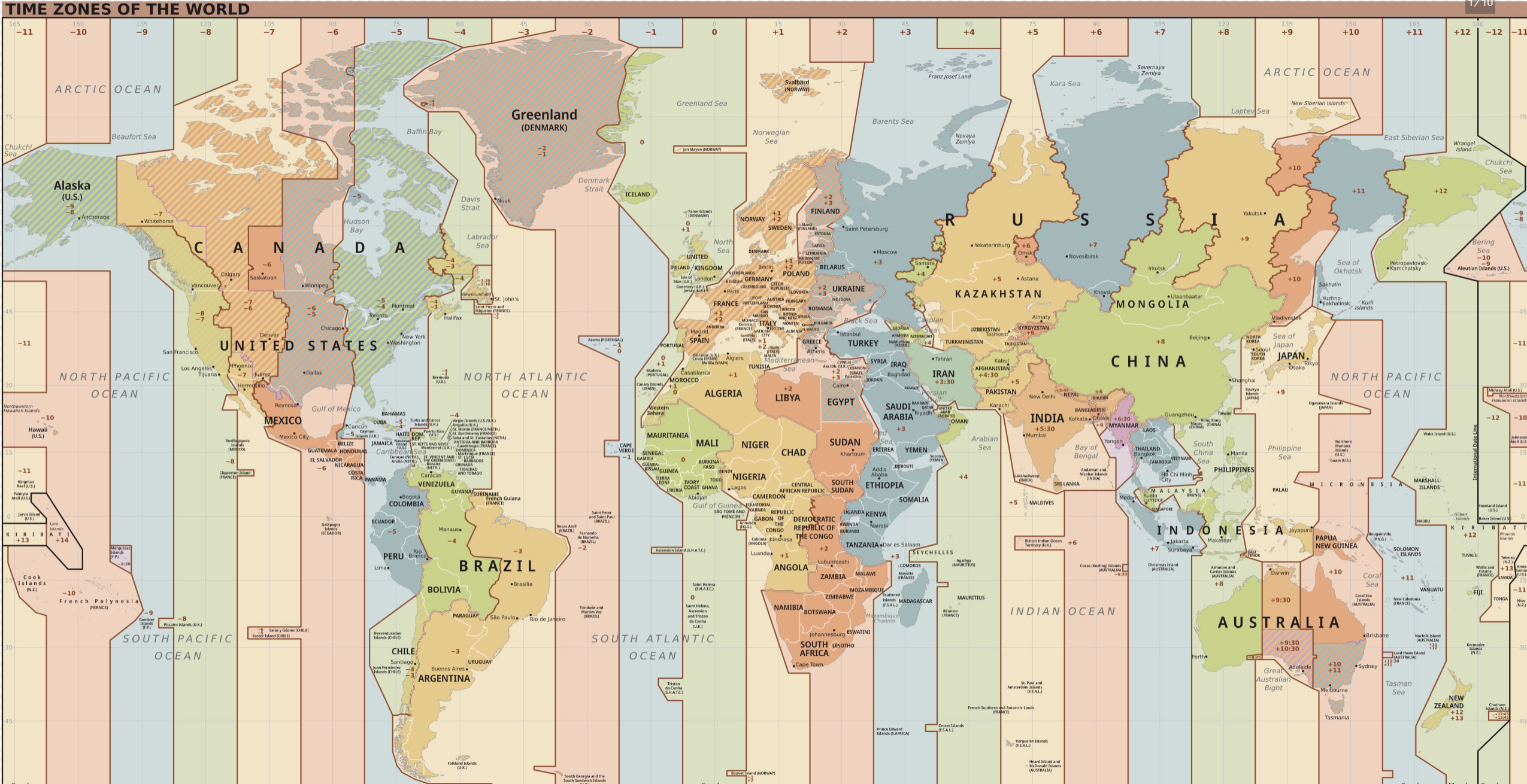 Time zone map and the World