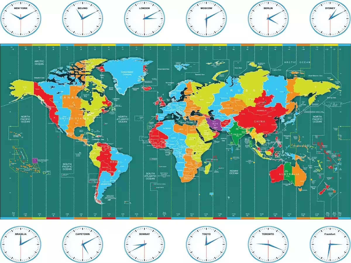 United Kingdom time zone map in the World