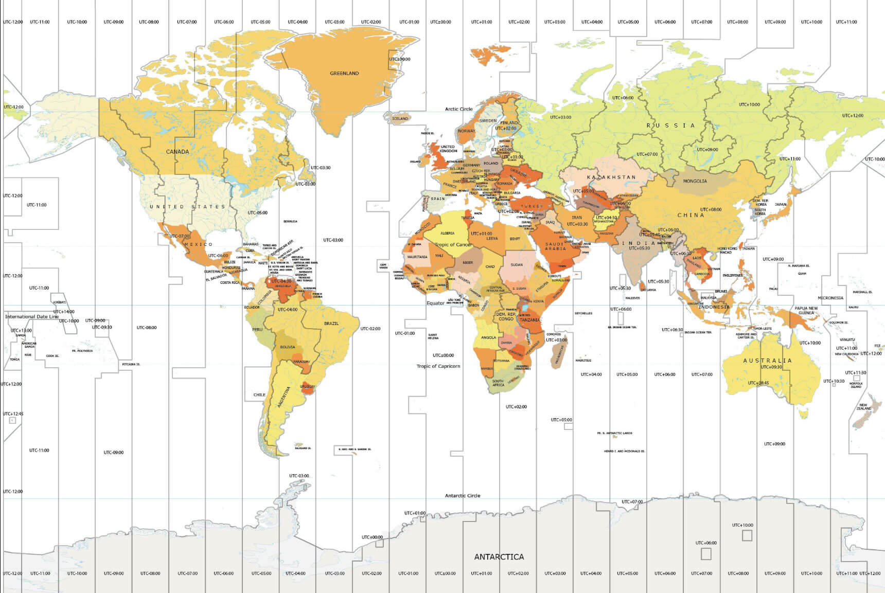 World Maps – Political, Physical, Satellite, Time Zones & Printable Maps 31 World time zone map by country