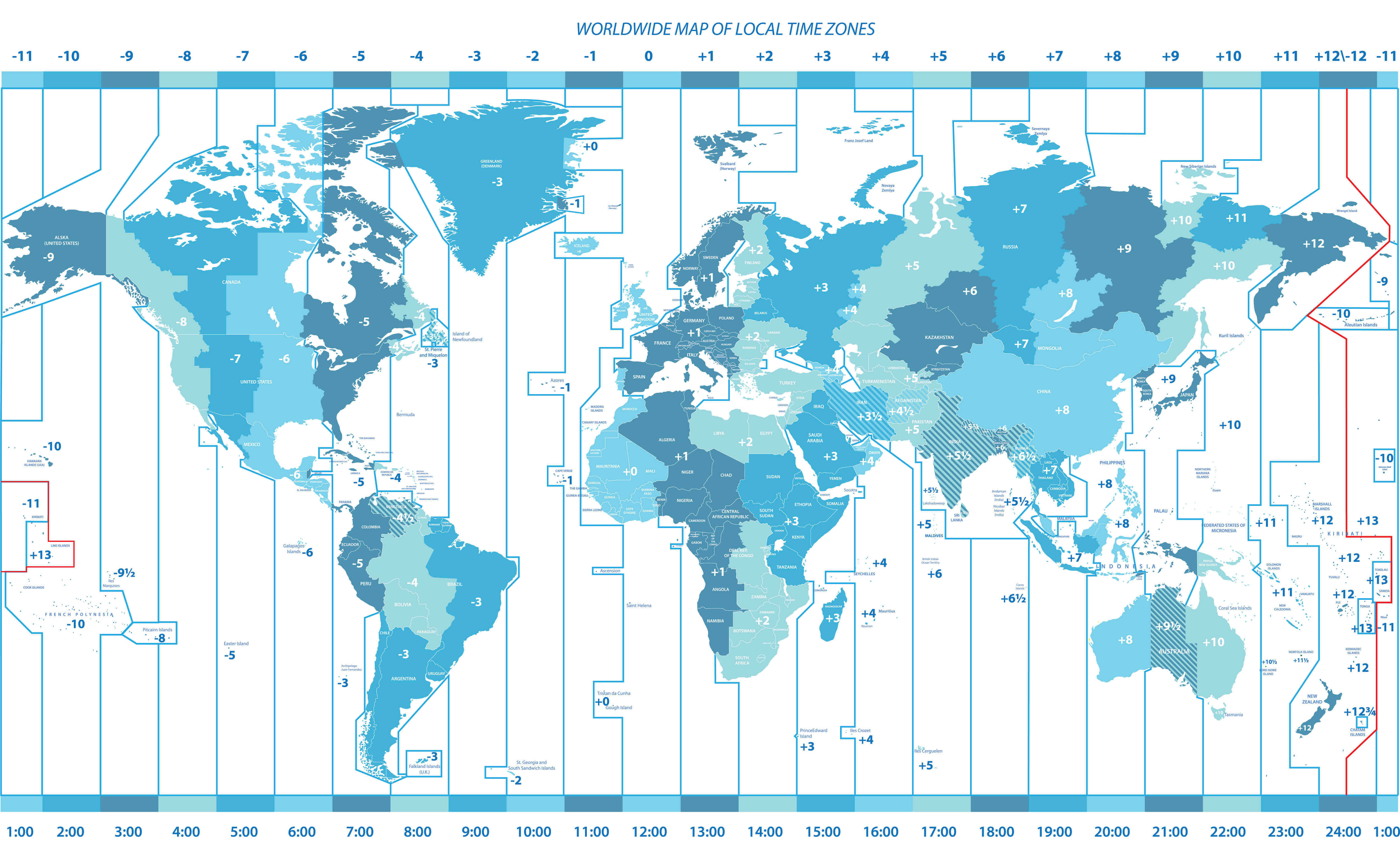 World Maps – Political, Physical, Satellite, Time Zones & Printable Maps 32 World standard time zones map